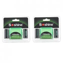 4pcs - 700mAh - Batterie rechargeable Li-ion - 2pcs Boîte de rangement de batterie - Lampes de poche - Headlamps